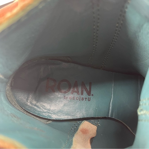 ROAN By Bed Stu Liz Distressed Leather & Suede Double Zip Handmade Ankle Boots 6 - Picture 5 of 8